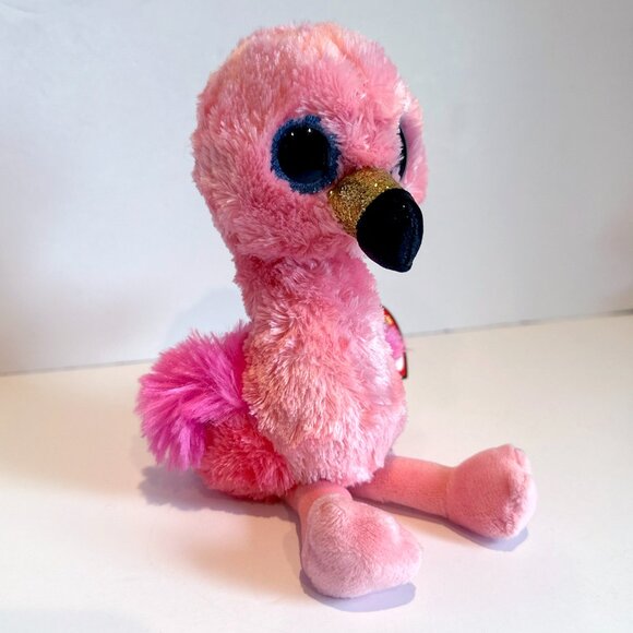 Ty Beanie Boos GILDA the Pink Flamingo Plush 6.25” with Tag - Picture 8 of 14